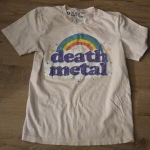 Black Matter White Kids Rainbow "death metal" Graphic Tee